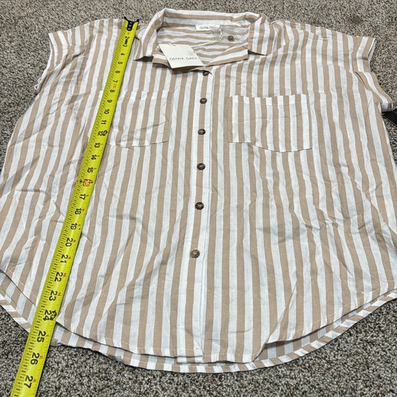 OLIVIA GREY Women's Marigold Stripe Shirt Size L - Picture 6 of 9